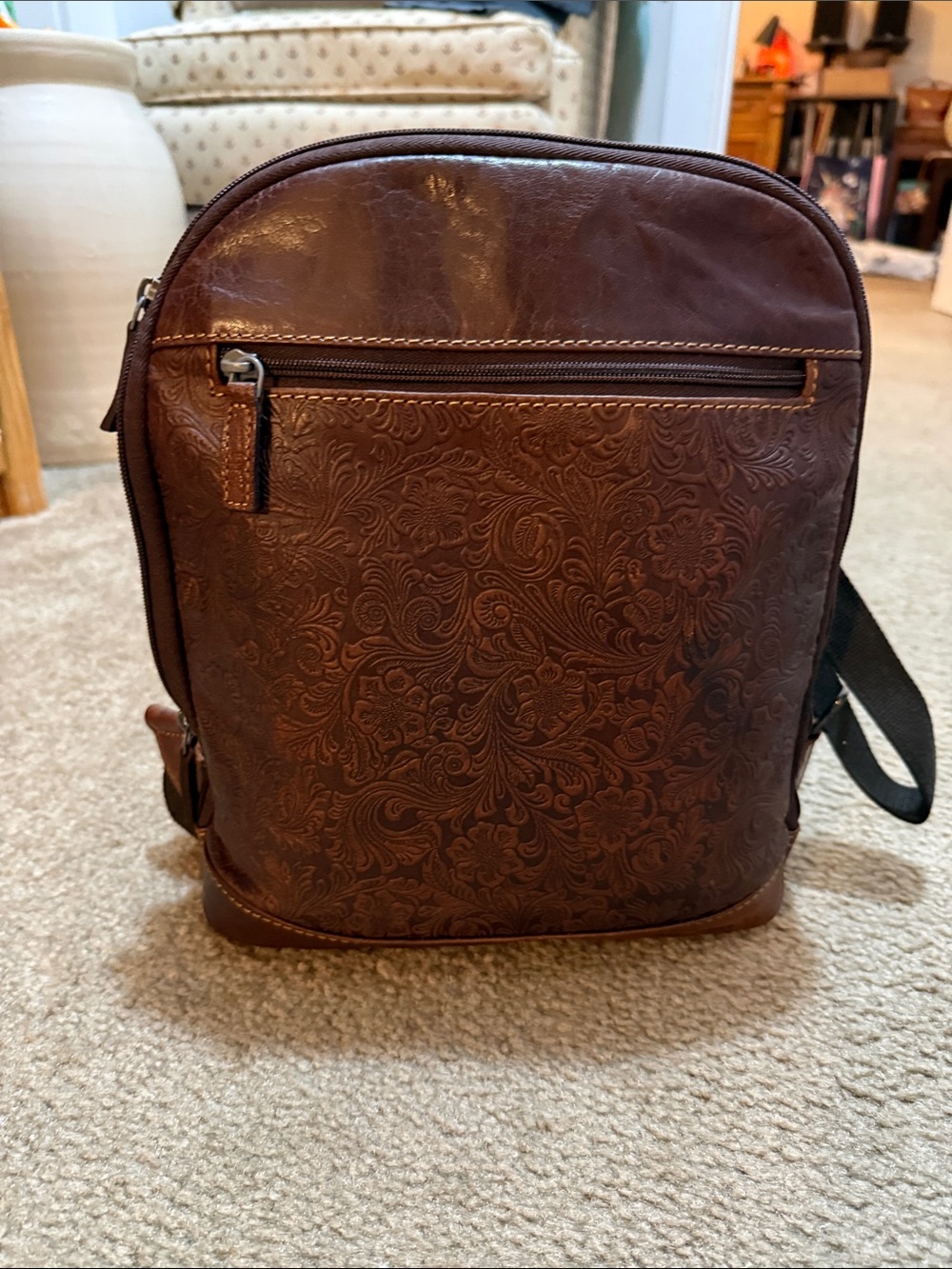 JACK GEORGES Women’s Embossed Leather utility backpack